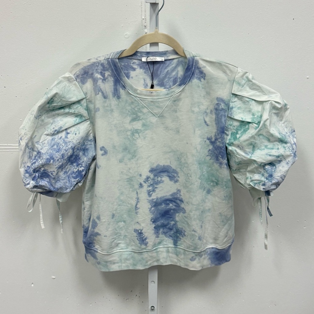 Pure Tie Dye‎ Sweatshirt T-shirt Blouse Puff Sleeve